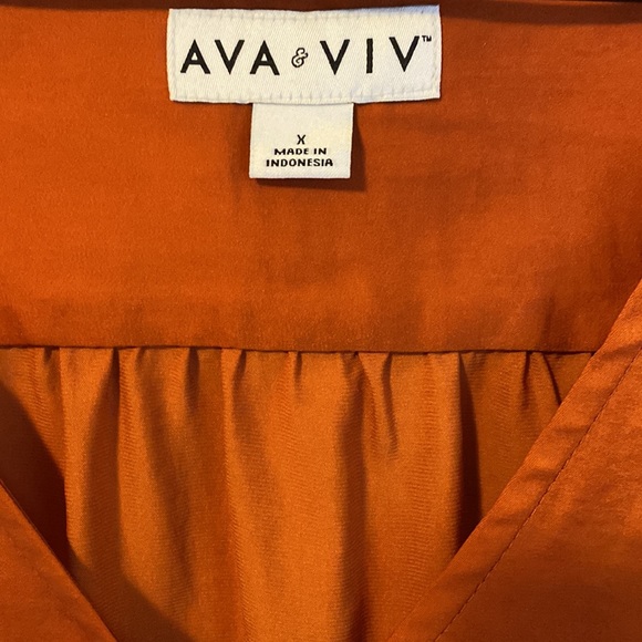 Ava & Viv burnt orange satin blouse - Picture 6 of 6